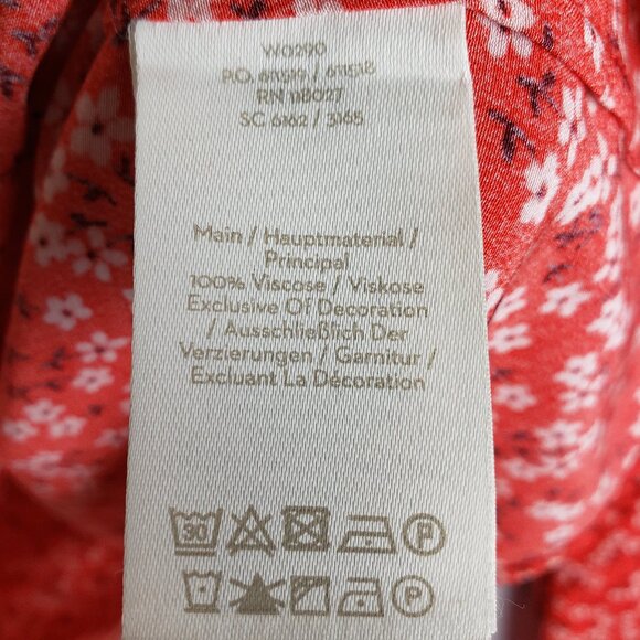 Boden Blouse Top Peasant Micro Floral Print Viscose Flowy Balloon Sleeves sz 18 - Picture 7 of 8